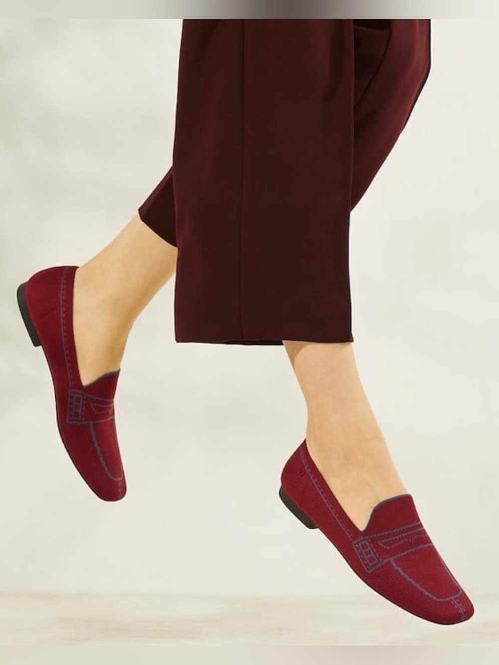Vivaia Square-Toe Patterned Loafers-Crab Red